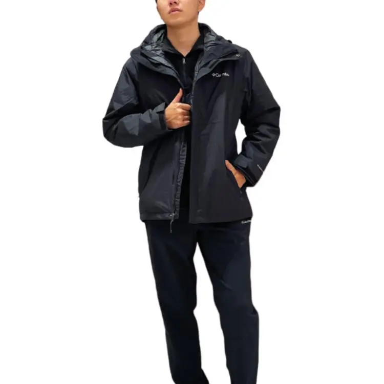 Columbia Hiking Skiing And Paragliding Water-Resistant Windproof Wear-Resistant Warm Windbreaker Jacket Men's Black