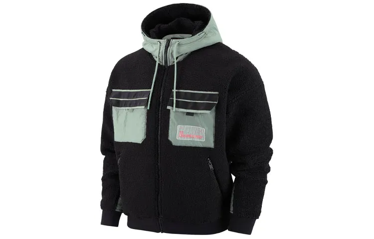 Jordan Velvet Jackets Men's Black Hooded Moderate