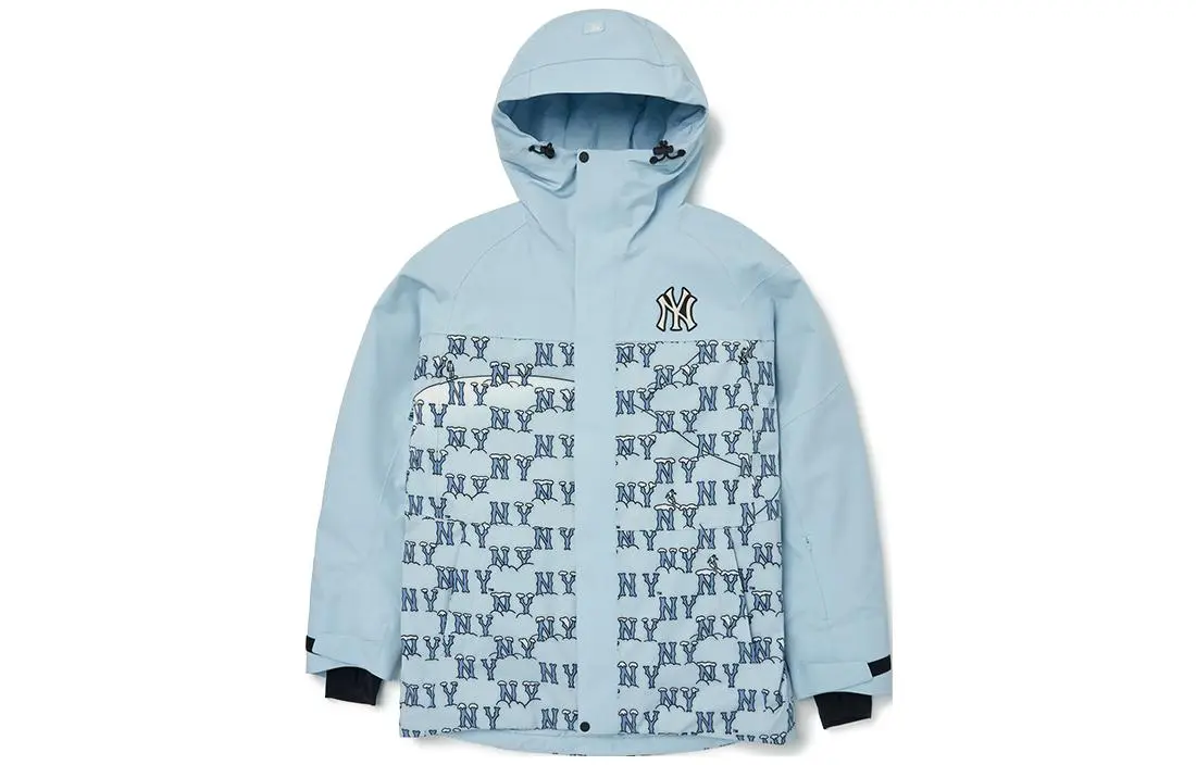 MLB Puffer Jackets Unisex Light Blue Hooded (Non-detachable) Moderate
