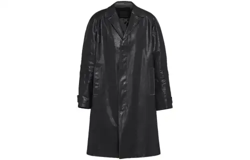 PRADA Coats Men's Black Lapel Moderate Straight Fit