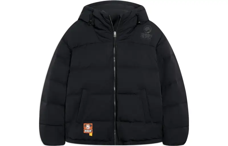 Li Ning Down Jackets Men's Black Hooded Moderate Down Jacket