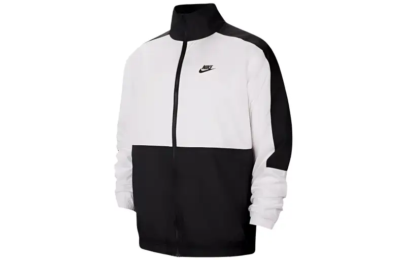 Nike Jackets Men's Black White Stand Collar Moderate Other