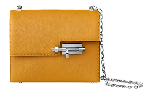 HERMES Verrou Mysore Goat Skin Verrou Bag, Crossbody Bag, Shoulder Bag Women's Amber Yellow