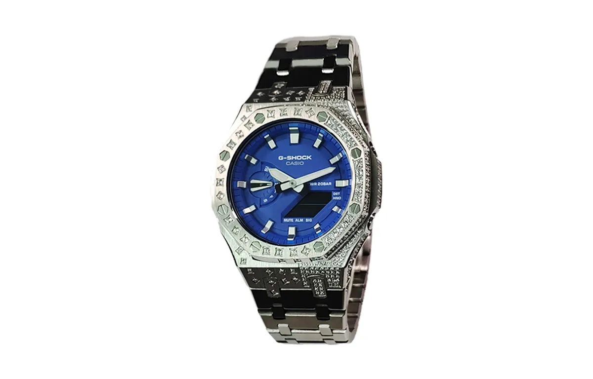 CASIO Custom Collection Electronic Movement Stainless Steel Strap Watch Men's Watches Blue Dial