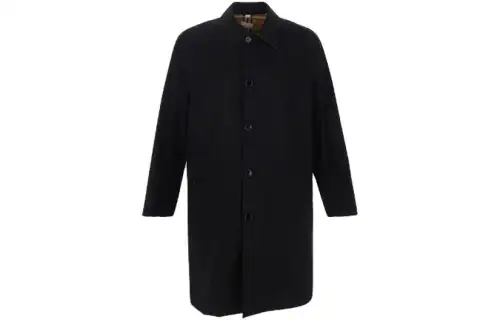 Burberry Logo Print Single Breasted Coat
