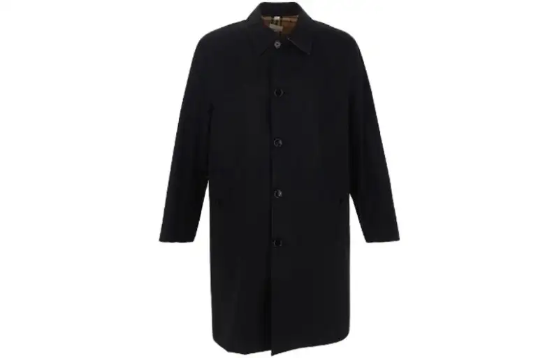 Burberry Logo Print Single Breasted Coat