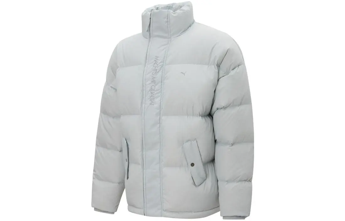 PUMA MMQ Down Jackets Unisex Gray Stand Collar Moderate