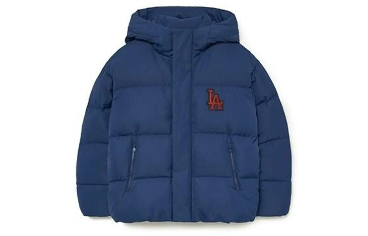 MLB Down Jackets Unisex Navy Blue Hooded Thickened Puffer Jacket