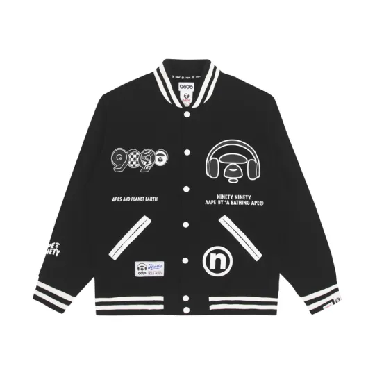Bape X 9090 Graphic Varsity Jacket