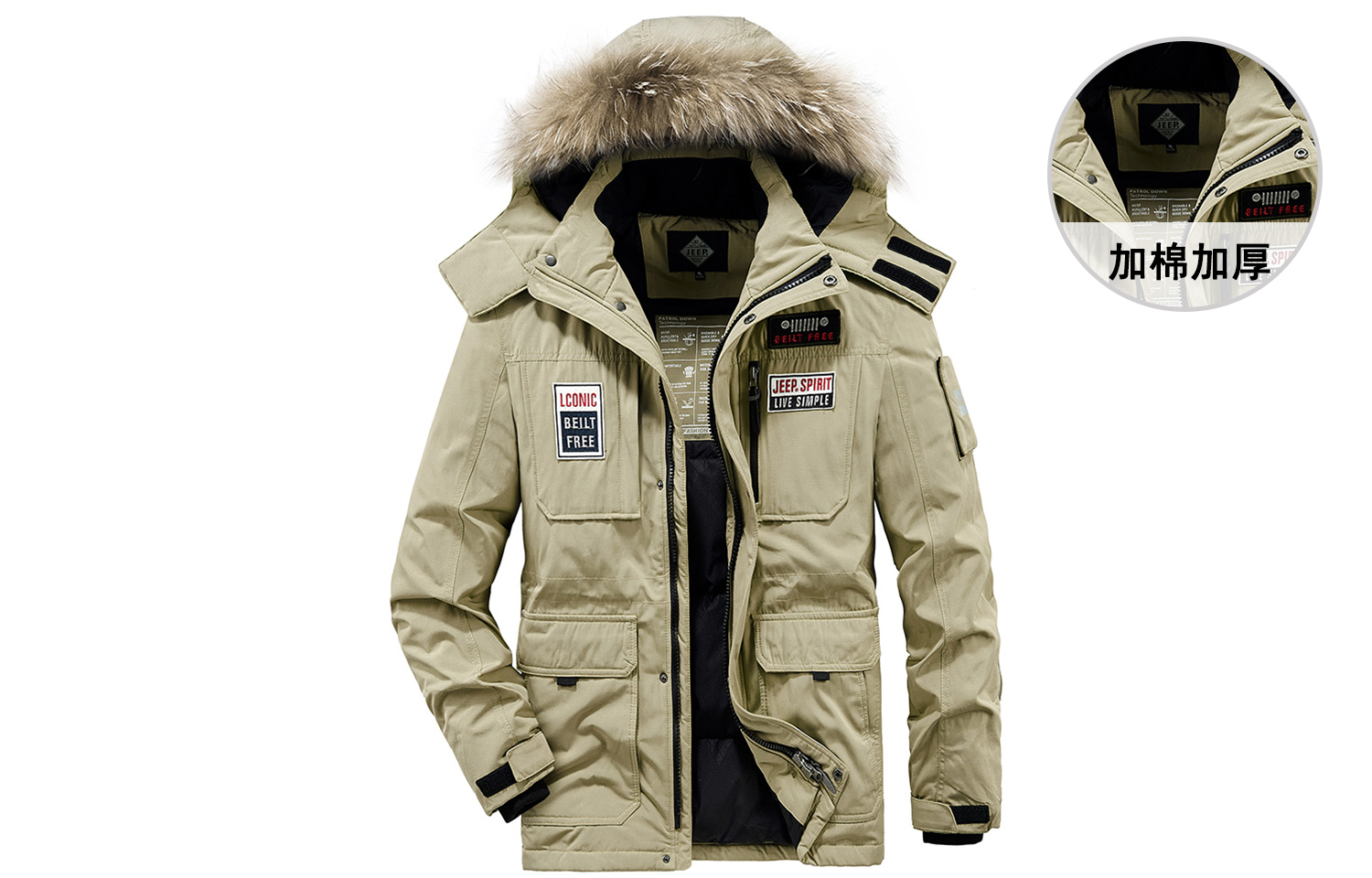 JEEP SPIRIT Down Jackets Unisex Hooded Moderate Other