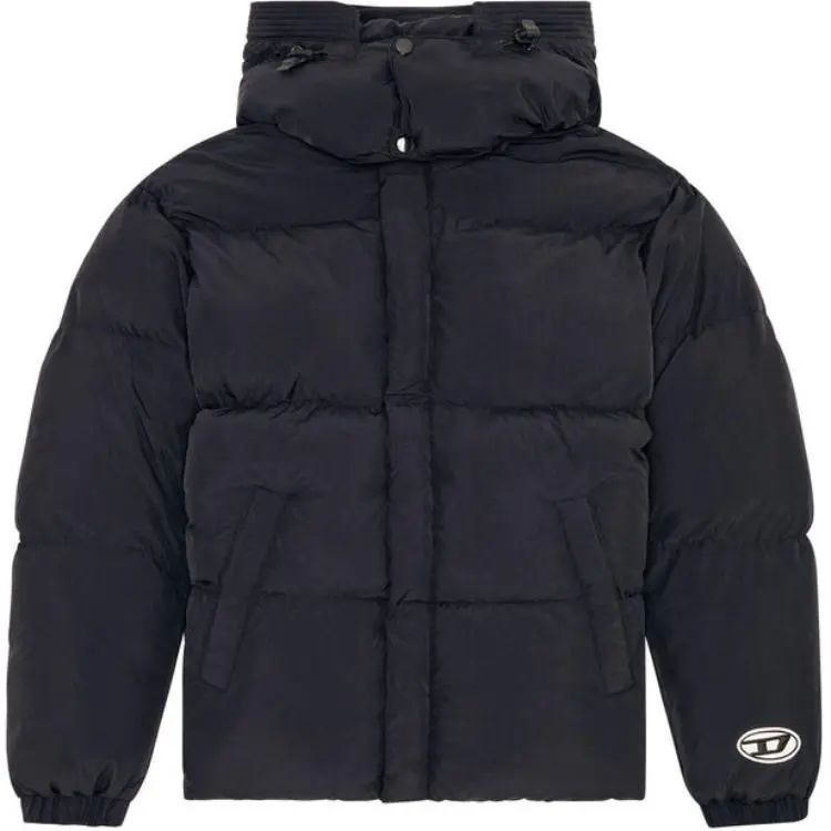 DIESEL Down Jackets Men's Black Hooded Moderate