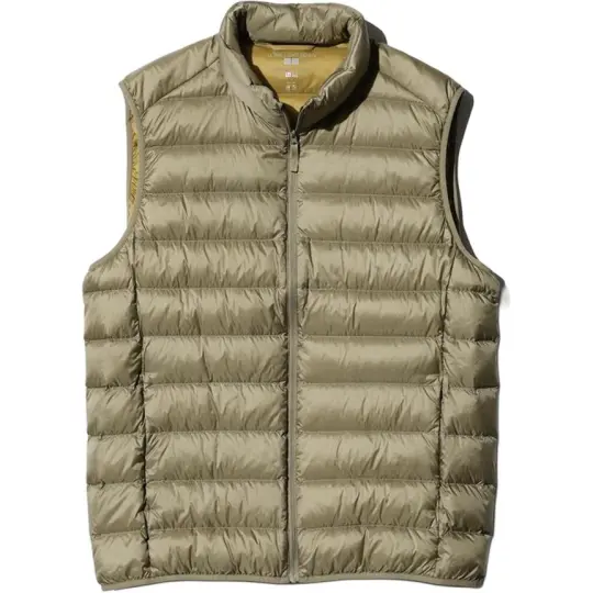UNIQLO Vests Men's Camel Stand Collar Moderate Other