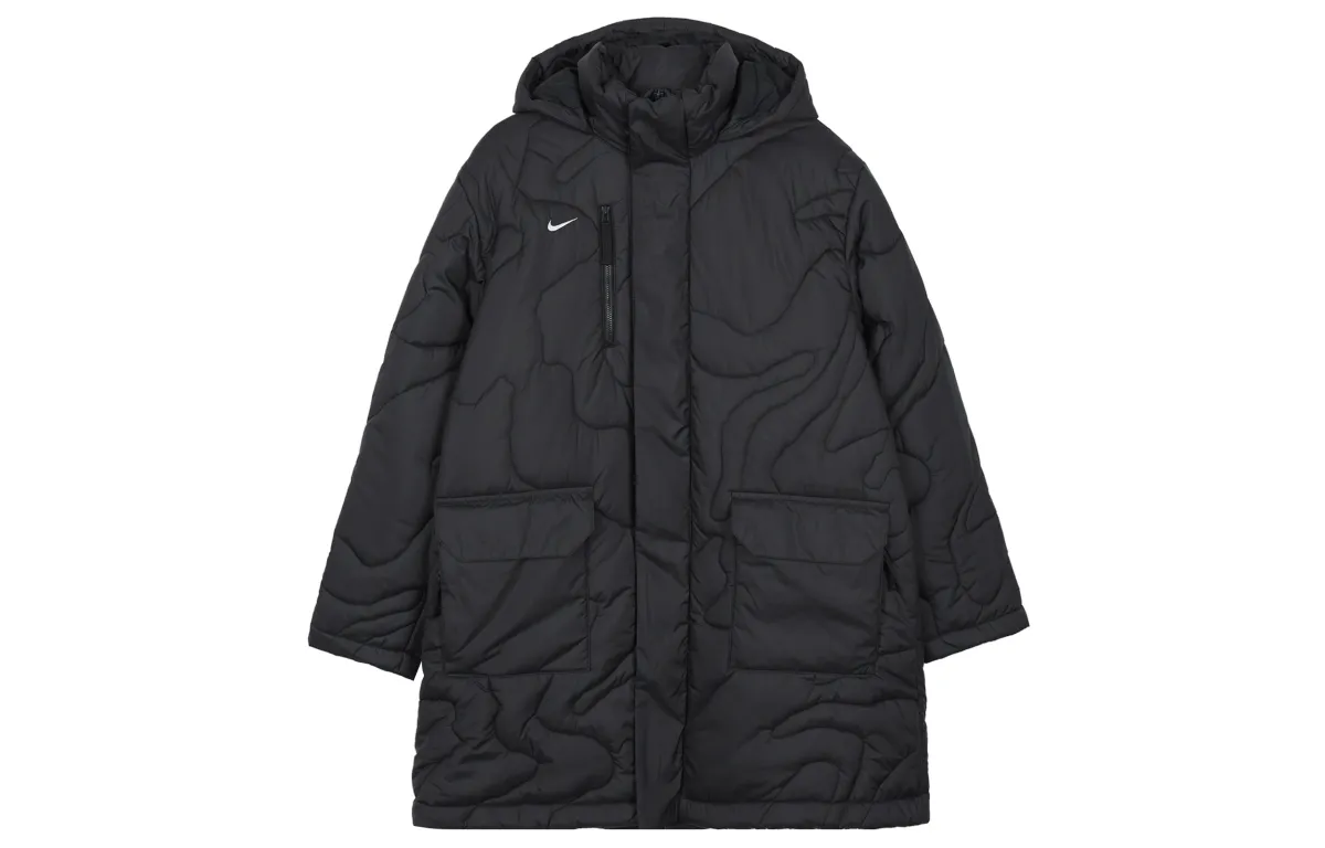 Nike Puffer Jackets Men's Black Hooded (Non-detachable) Moderate