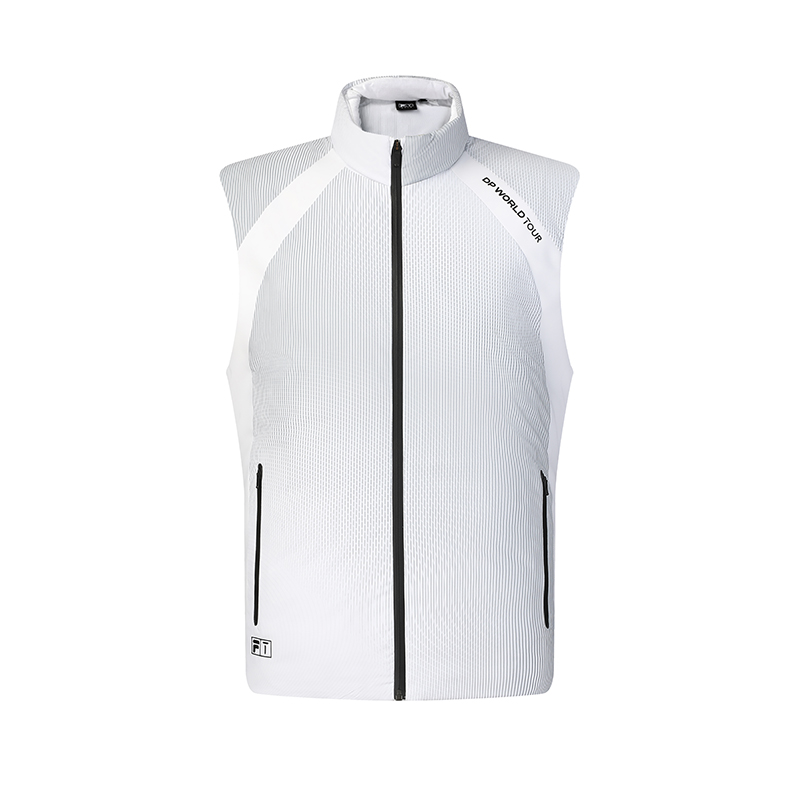 FILA Down Vests Men's All Over Print Stand Collar