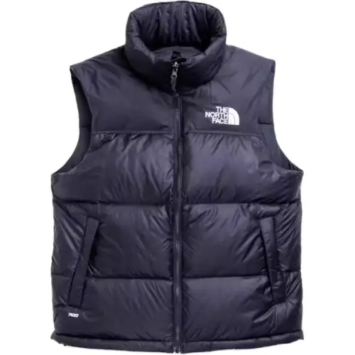 The North Face logo-embroidered puffer jacket