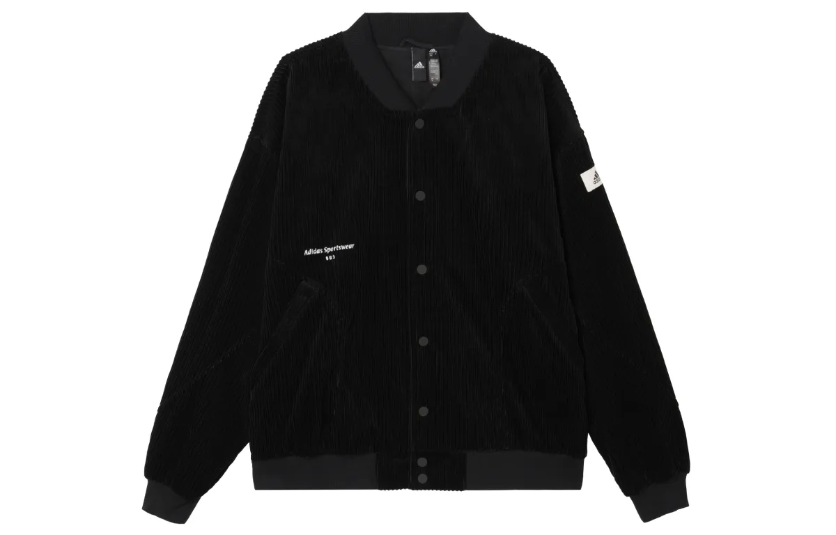 Adidas Lounge Jackets Men's Black Baseball Collar Moderate Other