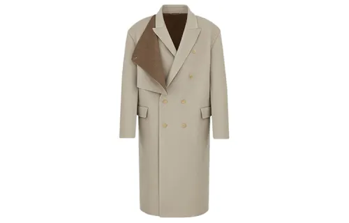 DIOR Quarterly New Products Coats Men's Khaki Lapel Moderate Straight Fit