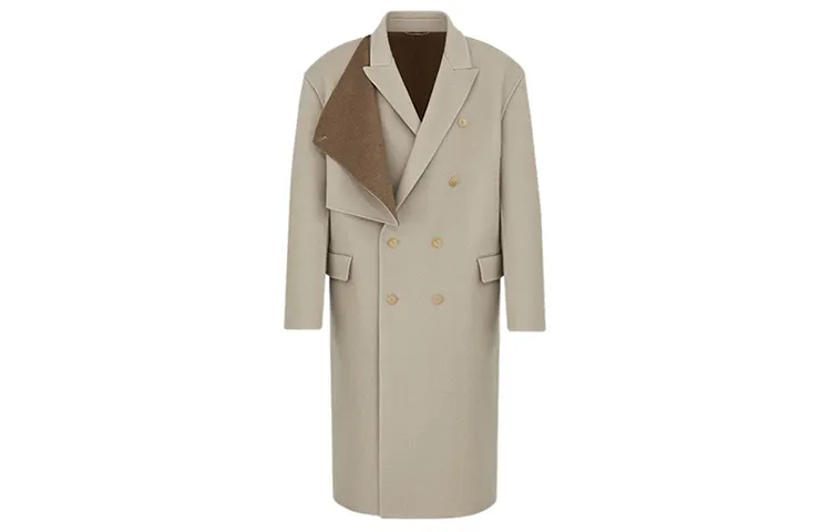 DIOR Quarterly New Products Coats Men's Khaki Lapel Moderate Straight Fit