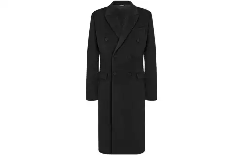DIOR Coats Men's Black Lapel Moderate Straight Fit