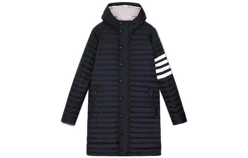 THOM BROWNE 4 Bar Hooded Down Coat