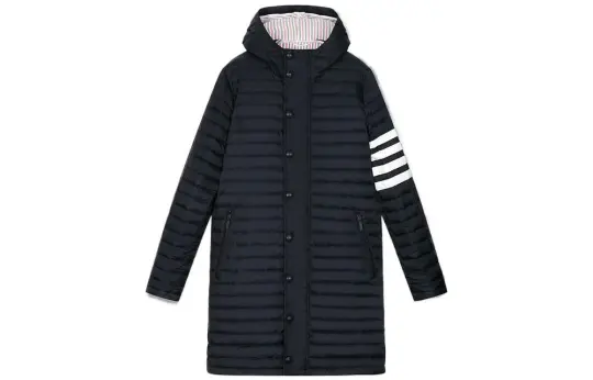 THOM BROWNE 4 Bar Hooded Down Coat