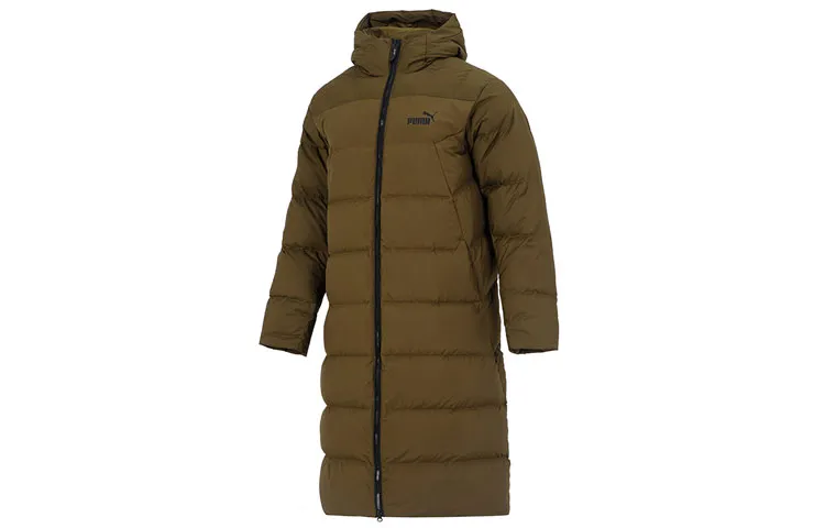PUMA Down Jackets Men's Dark Green Hooded Thickened Other