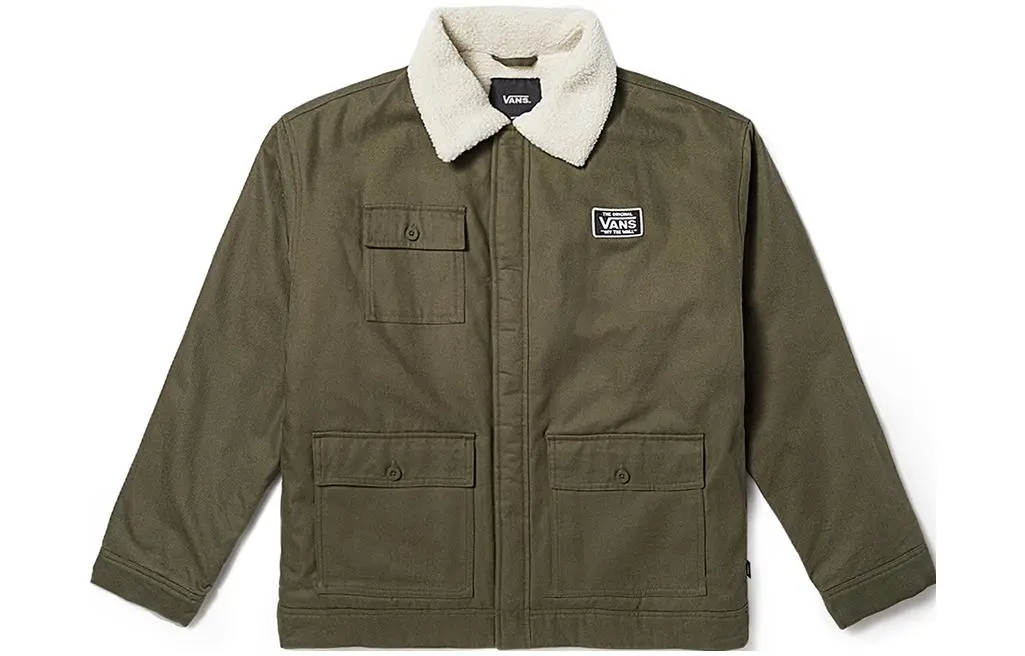 Vans Jackets Men's Army Green Lapel Thickened