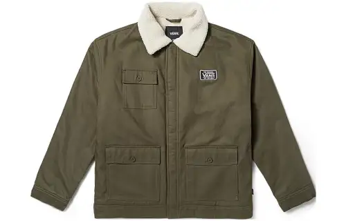 Vans Jackets Men's Army Green Lapel Thickened Workwear