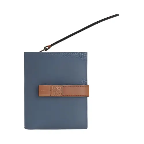 LOEWE Soft Grain Calfskin Zip Closure Wallet Women's Blue