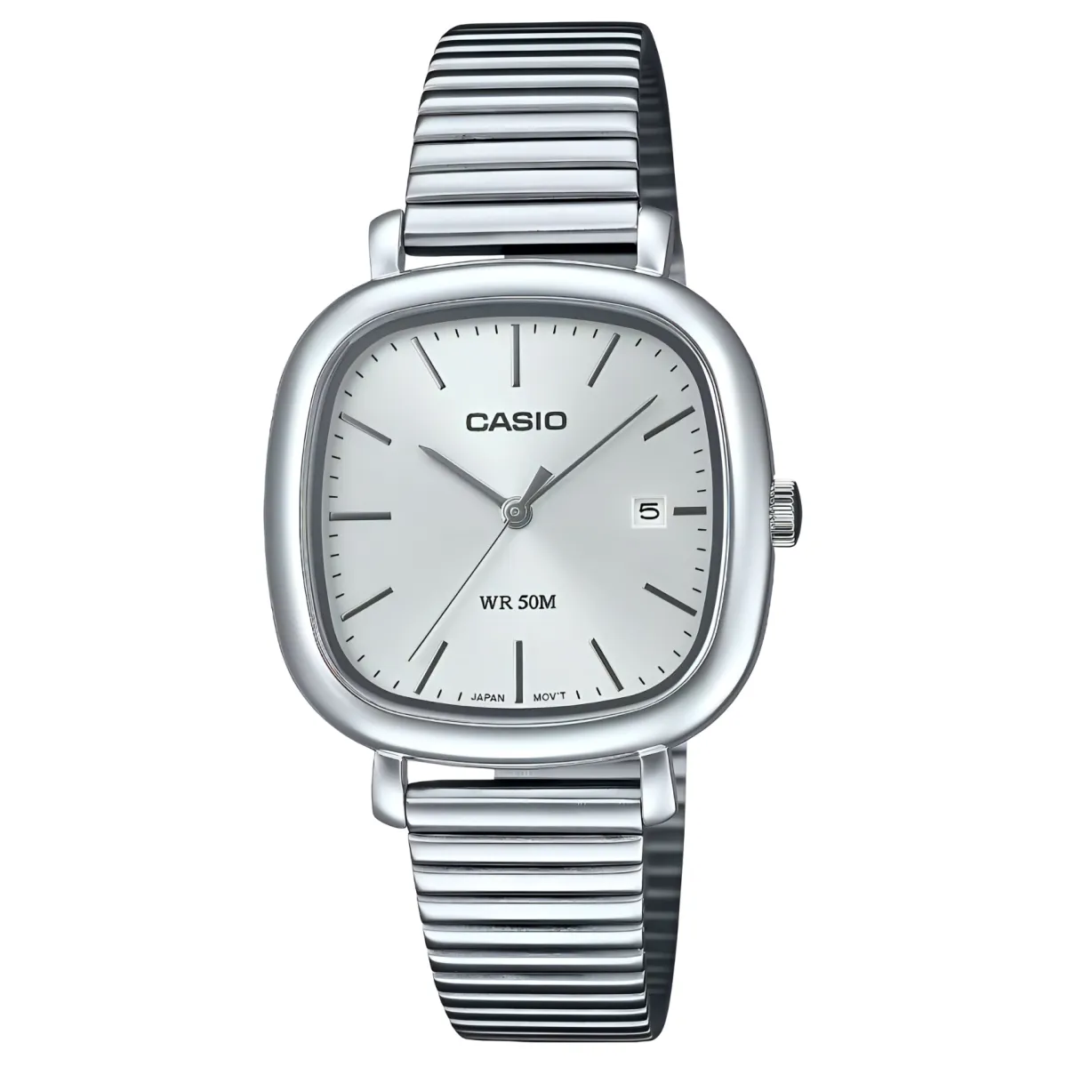 CASIO STANDARD Quartz Movement Stainless Steel Strap Watch 36.7*30mm Women's Watch Silver Dial