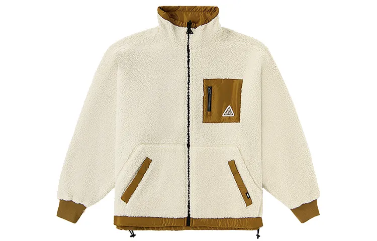 Vans Velvet Jackets Unisex Brown Stand Collar Thickened