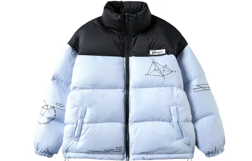 ER Down Jackets Unisex Stand Collar Without Hood Thickened Down Jacket