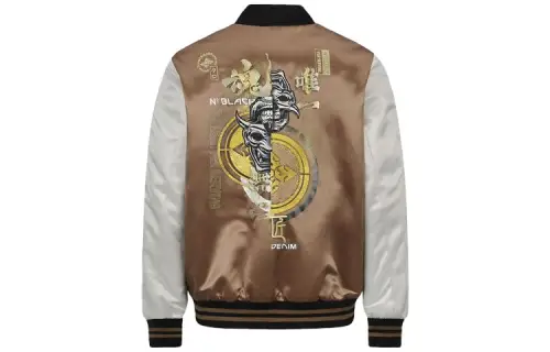 EVISU Baseball Jerseys Men's Multicolor Baseball Collar Moderate Straight Fit
