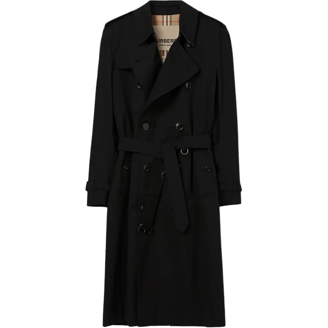 Burberry Trench Coats Men's Black Lapel Moderate