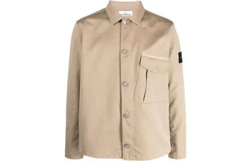 STONE ISLAND Jackets Men's Light Umber Lapel Moderate Other