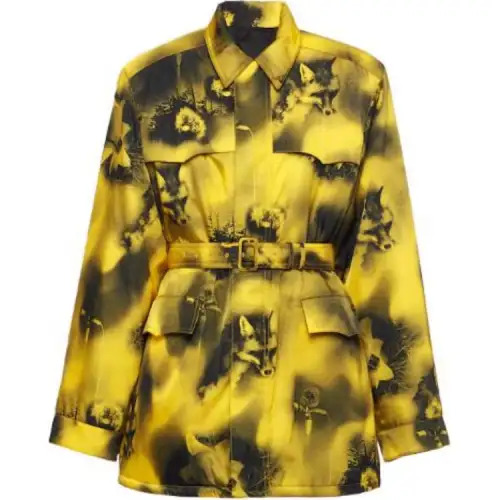 PRADA Coats Men's Yellow Moderate Straight Fit