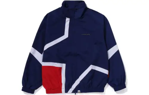 Bape Color Blocking Metal Logo Pin Track Jacket