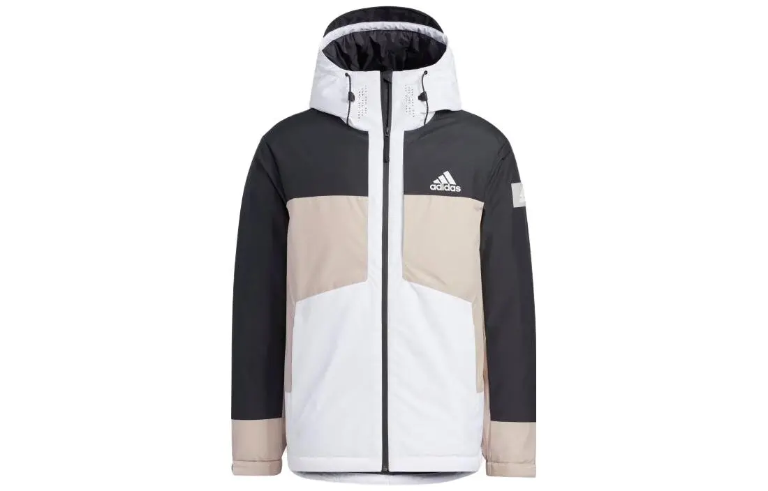 Adidas Down Jackets Men's Multicolor Hooded Moderate Quilted Down Jacket
