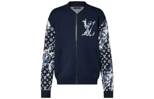 LOUIS VUITTON 2010s Monogram Zip up Knit Jacket