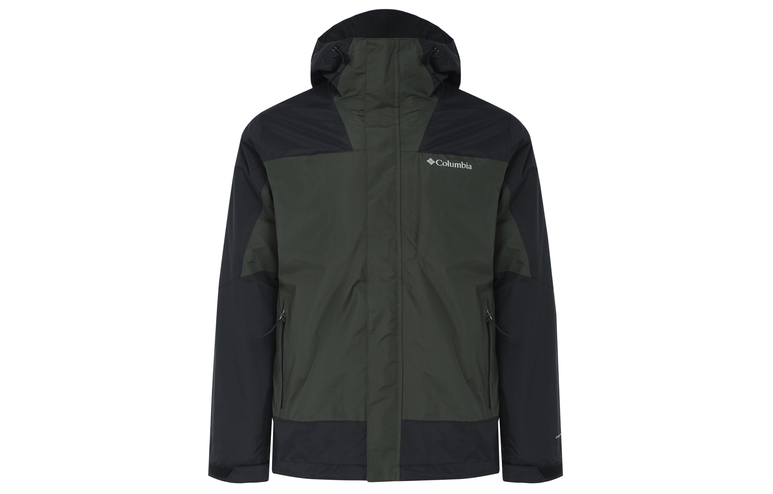Columbia Columbia, fashionable travel long-sleeve with hood with zipper for hiking, waterproof windproof breathable keep warm green jacket for traveling