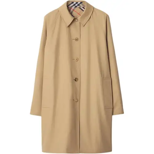 Burberry Coats Men's Beige Lapel Moderate Straight Fit