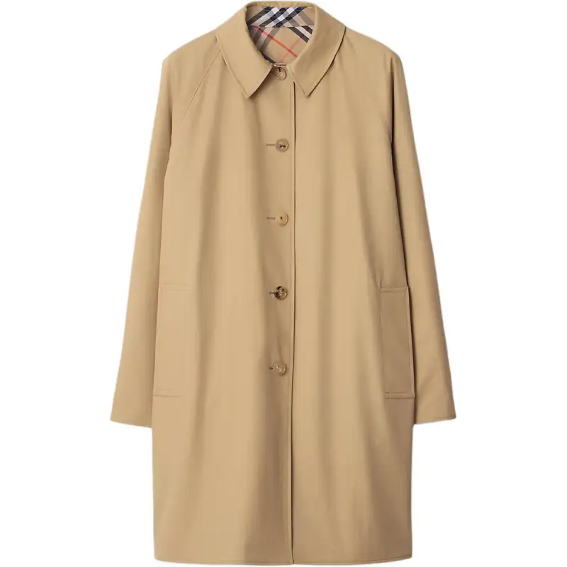 Burberry Coats Men's Beige Lapel Moderate Straight Fit