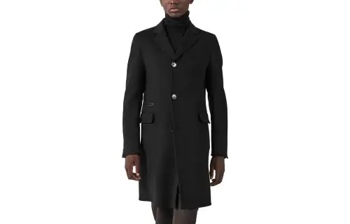HERMES Coats Men's Black Lapel Moderate