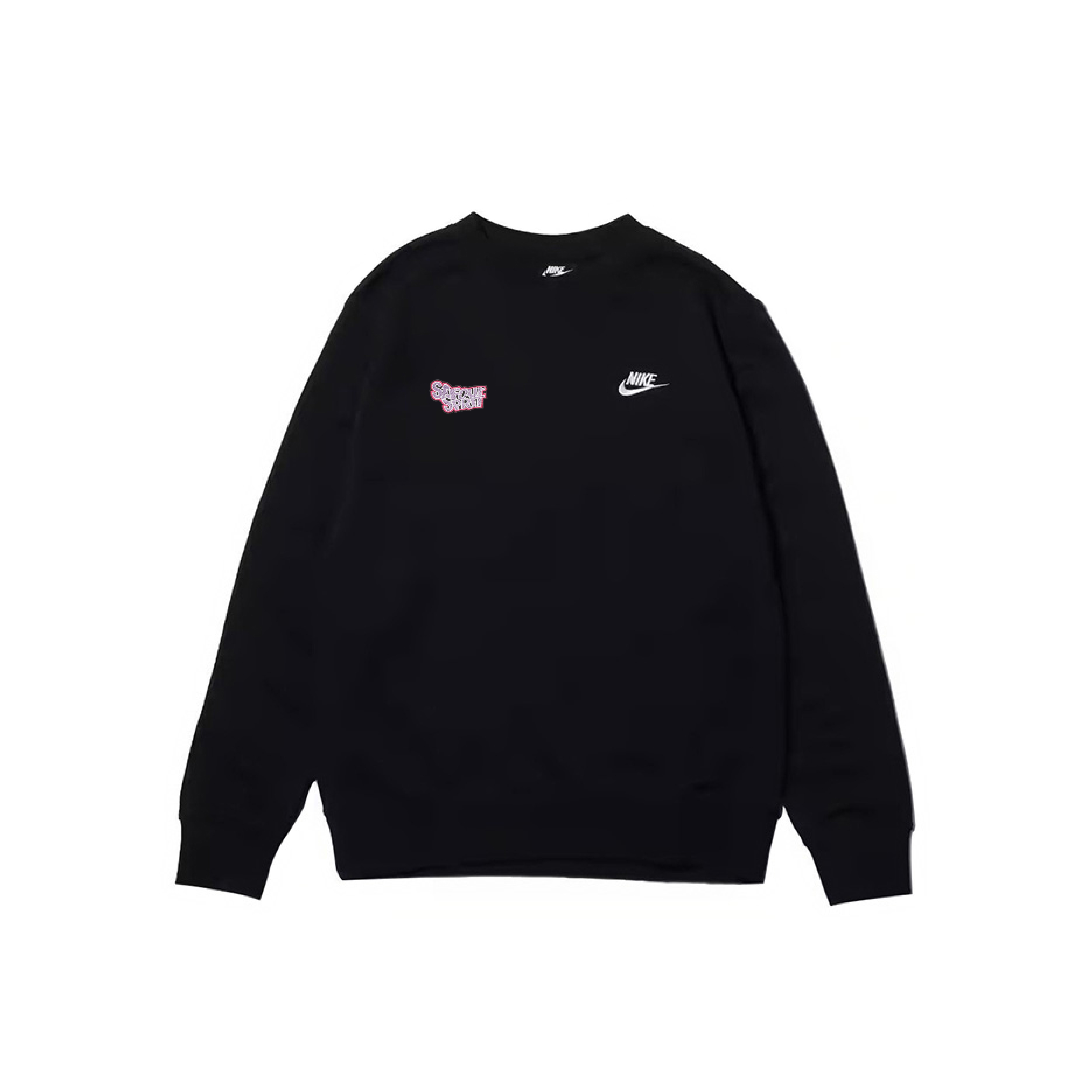Nike, uniform, black long-sleeve flower-shaped with a round collar, custom-made
