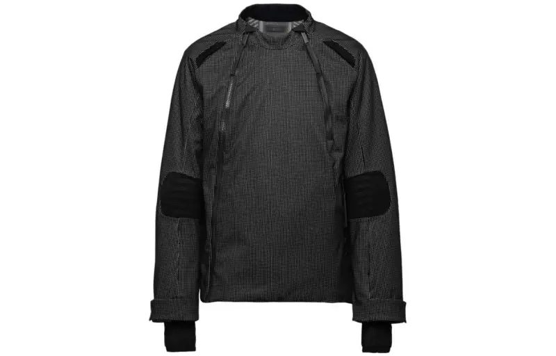 PRADA Jackets Men's Black Stand Collar Moderate Other