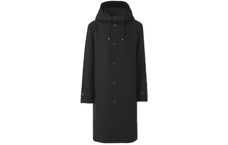 Burberry Coats Men's Black Hooded Moderate