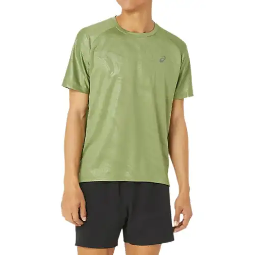 ASICS T Shirts Men's Green Crew Neck