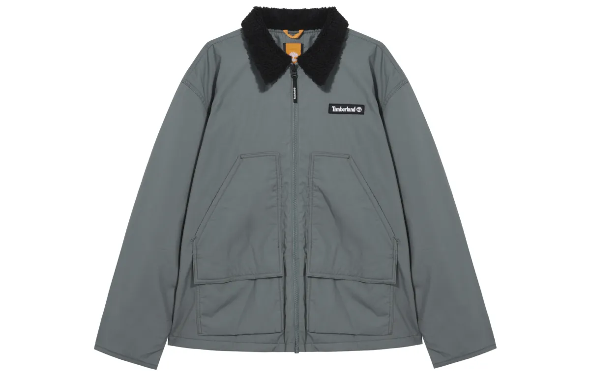 Timberland Velvet Jackets Men's Saffron Green Lapel Thickened