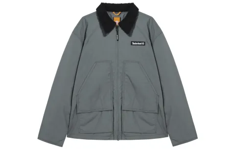 Timberland Velvet Jackets Men's Saffron Green Lapel Thickened