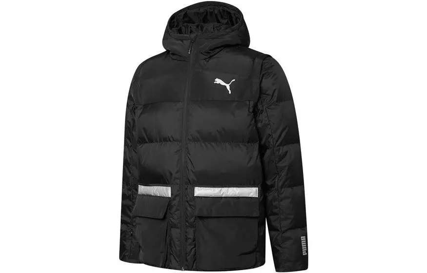 PUMA Puffer Jackets Men's Black Hooded Moderate Other